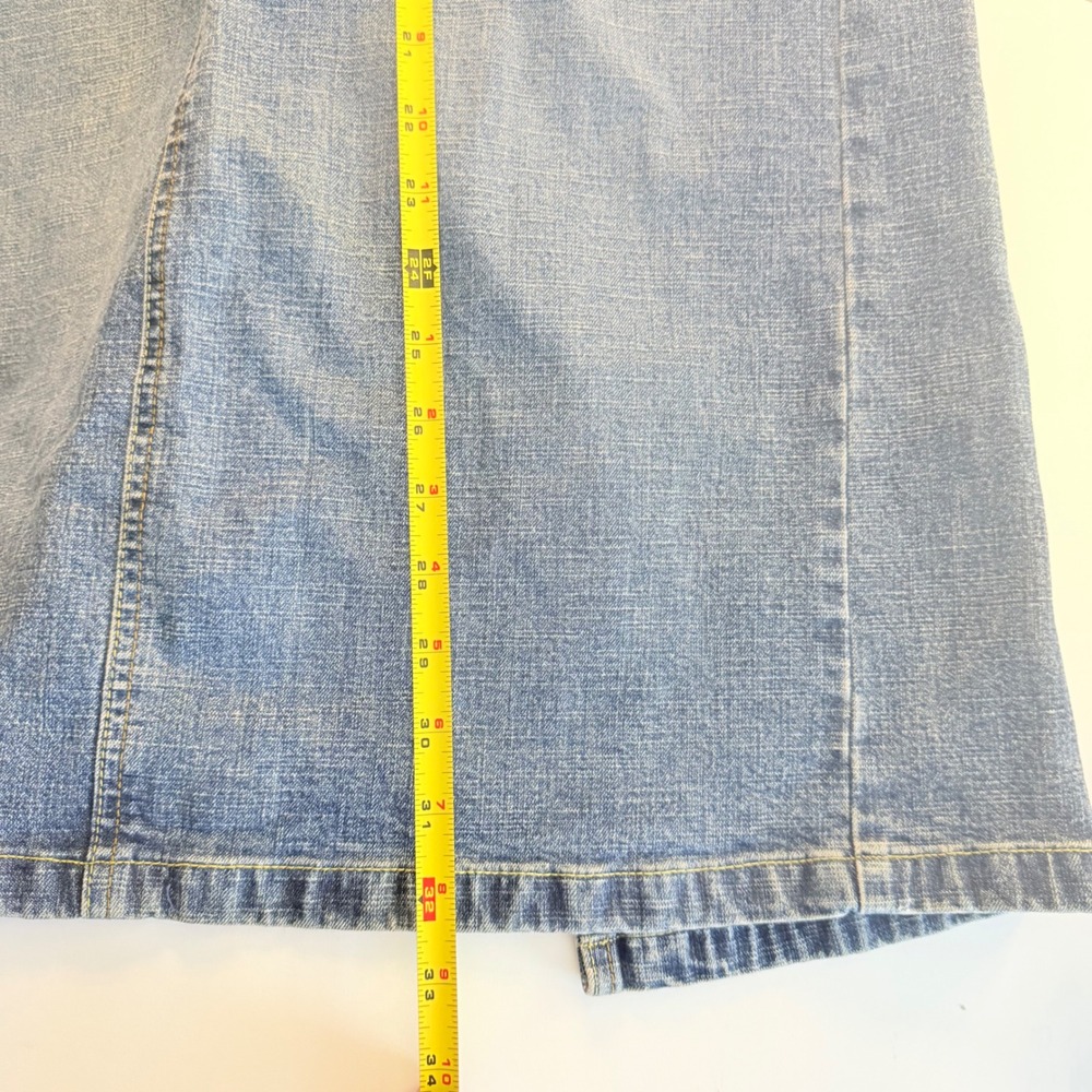 Vintage 90s Old Navy Low Rise Maxi Denim Skirt Y2K Distressed Drawstring SZ 6 - Picture 7 of 7